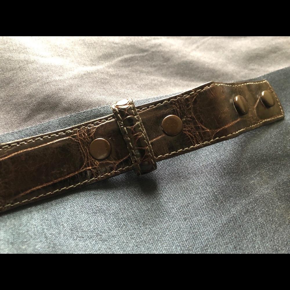 Polo RL Genuine Crocodile Strap Dark Brown Belt